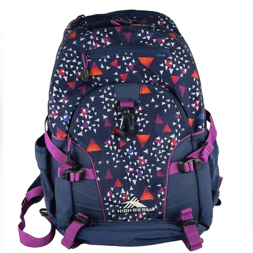 HIGH SIERRA Loop Tech Backpack Triangle Party Blue Purple School Bag BRAND NEW